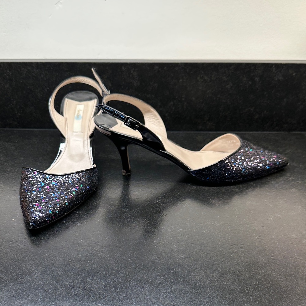Elegant Black /Multi Glitter Women's Heels